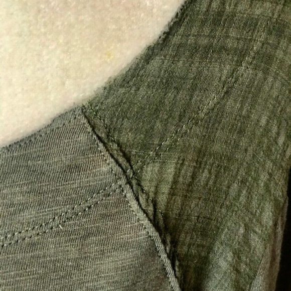 OLIVE & PLAID BABY DOLL TOP - Picture 3 of 4